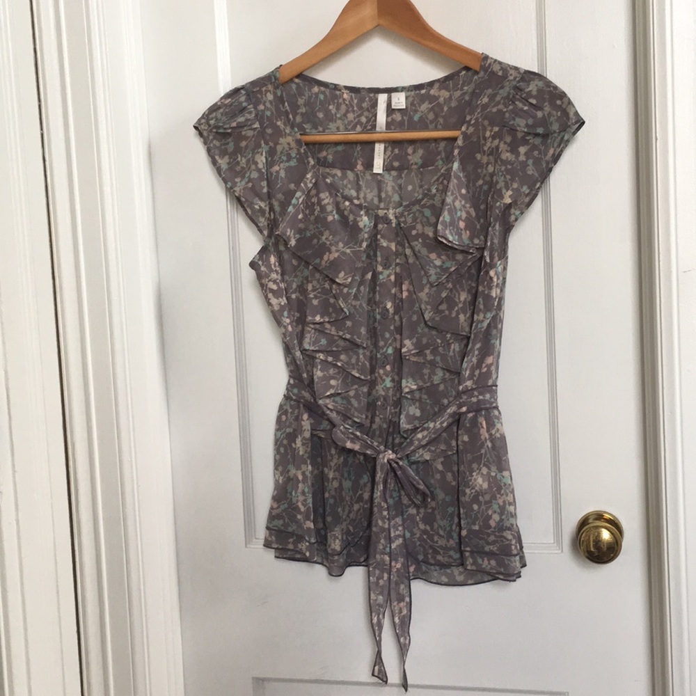 Lauren Conrad Short Sleeve Floral Blouse - Sz. S